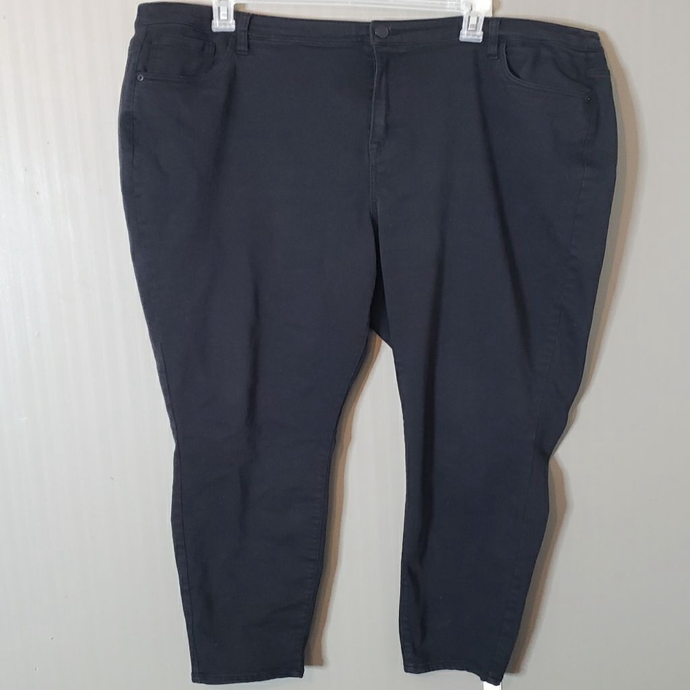 Lane Bryant Womens Mid Rise Skinny Jeans Black Size 28 Plus